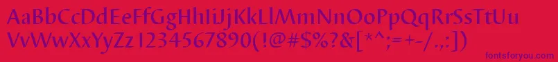 Barbedortmed Font – Purple Fonts on Red Background
