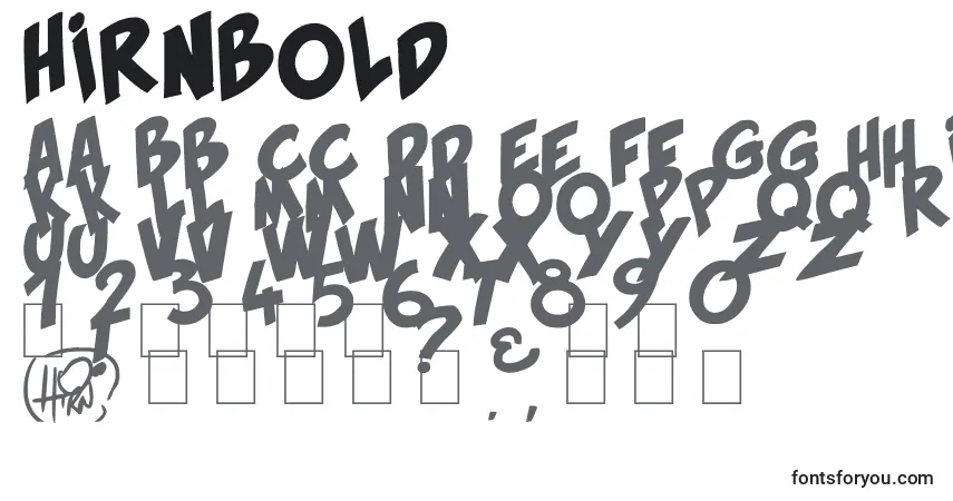 Schriftart Hirnbold – Alphabet, Zahlen, spezielle Symbole