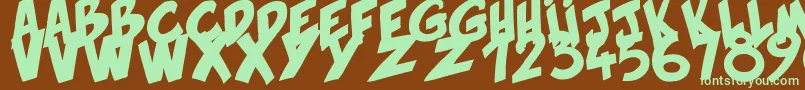 Hirnbold Font – Green Fonts on Brown Background
