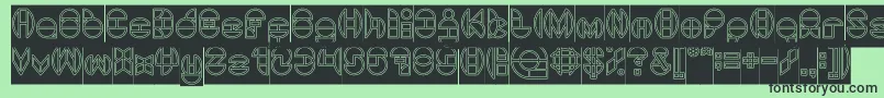 DragonFlyOutlinedHollow Font – Black Fonts on Green Background