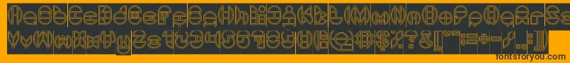 DragonFlyOutlinedHollow Font – Black Fonts on Orange Background