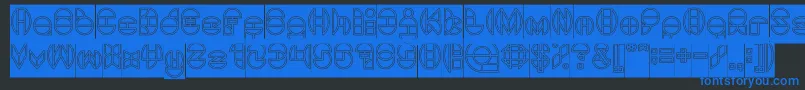 DragonFlyOutlinedHollow Font – Blue Fonts on Black Background