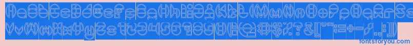 DragonFlyOutlinedHollow Font – Blue Fonts on Pink Background