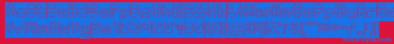 DragonFlyOutlinedHollow Font – Blue Fonts on Red Background
