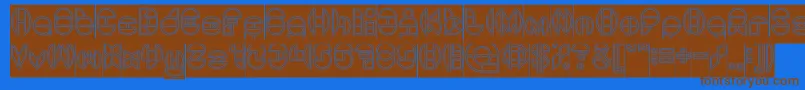 DragonFlyOutlinedHollow Font – Brown Fonts on Blue Background