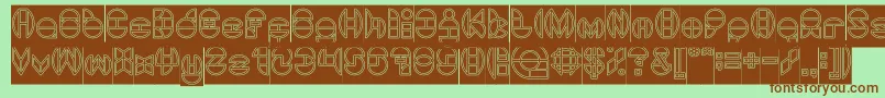 DragonFlyOutlinedHollow Font – Brown Fonts on Green Background