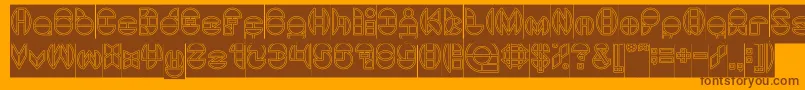 DragonFlyOutlinedHollow Font – Brown Fonts on Orange Background