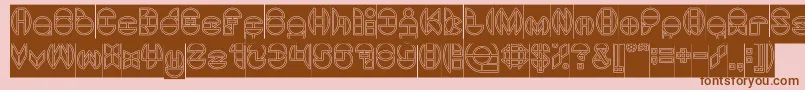 DragonFlyOutlinedHollow Font – Brown Fonts on Pink Background