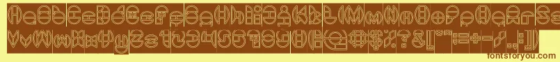 DragonFlyOutlinedHollow Font – Brown Fonts on Yellow Background