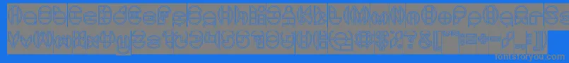 DragonFlyOutlinedHollow Font – Gray Fonts on Blue Background