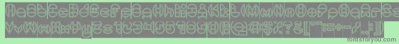 DragonFlyOutlinedHollow Font – Gray Fonts on Green Background