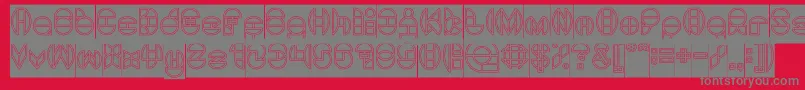 DragonFlyOutlinedHollow Font – Gray Fonts on Red Background