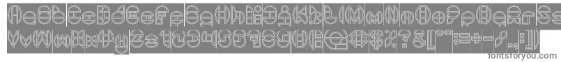 DragonFlyOutlinedHollow Font – Gray Fonts on White Background