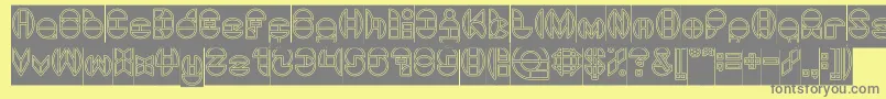 DragonFlyOutlinedHollow Font – Gray Fonts on Yellow Background