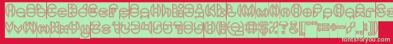 DragonFlyOutlinedHollow Font – Green Fonts on Red Background