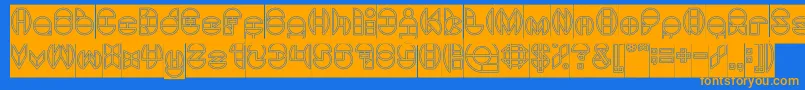 DragonFlyOutlinedHollow Font – Orange Fonts on Blue Background
