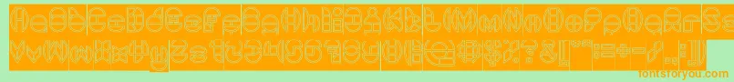 DragonFlyOutlinedHollow Font – Orange Fonts on Green Background