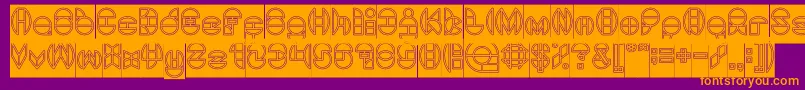 DragonFlyOutlinedHollow Font – Orange Fonts on Purple Background