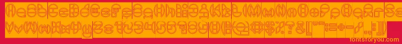 DragonFlyOutlinedHollow Font – Orange Fonts on Red Background