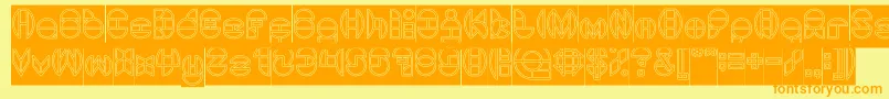 DragonFlyOutlinedHollow Font – Orange Fonts on Yellow Background