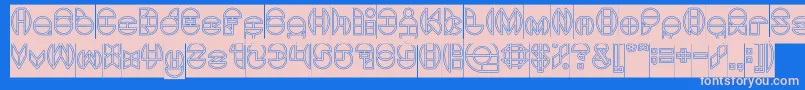 DragonFlyOutlinedHollow Font – Pink Fonts on Blue Background