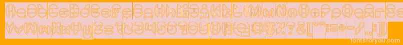 DragonFlyOutlinedHollow Font – Pink Fonts on Orange Background