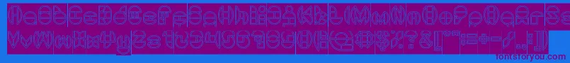 DragonFlyOutlinedHollow Font – Purple Fonts on Blue Background