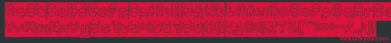 DragonFlyOutlinedHollow-Schriftart – Rote Schriften auf schwarzem Hintergrund