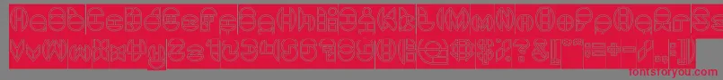 DragonFlyOutlinedHollow Font – Red Fonts on Gray Background
