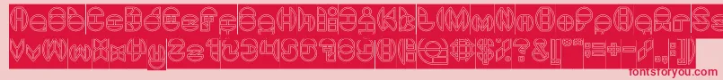DragonFlyOutlinedHollow Font – Red Fonts on Pink Background