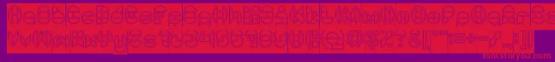 DragonFlyOutlinedHollow-fontti – punaiset fontit violetilla taustalla