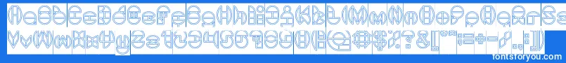 DragonFlyOutlinedHollow Font – White Fonts on Blue Background