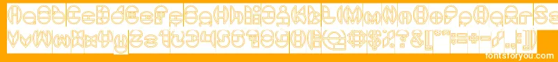 DragonFlyOutlinedHollow Font – White Fonts on Orange Background