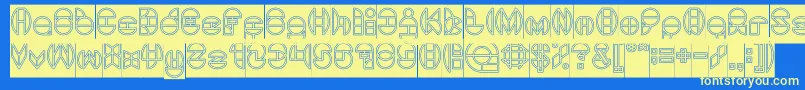 DragonFlyOutlinedHollow Font – Yellow Fonts on Blue Background