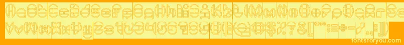 DragonFlyOutlinedHollow Font – Yellow Fonts on Orange Background