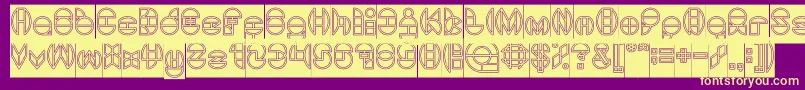 DragonFlyOutlinedHollow Font – Yellow Fonts on Purple Background