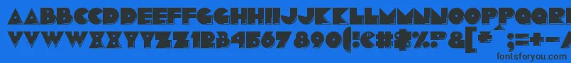 Pacmania Font – Black Fonts on Blue Background