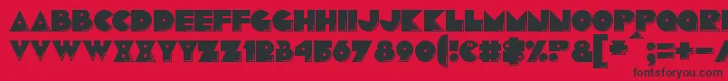 Pacmania Font – Black Fonts on Red Background