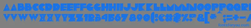 フォントPacmania – 灰色の背景に青い文字