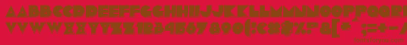 Pacmania Font – Brown Fonts on Red Background