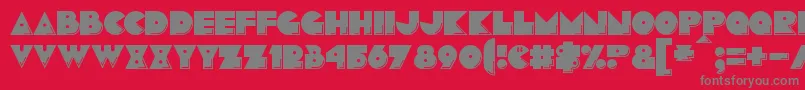 Pacmania Font – Gray Fonts on Red Background