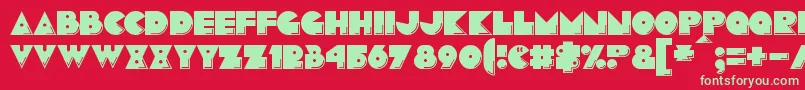Pacmania Font – Green Fonts on Red Background