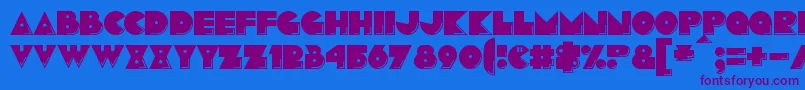Pacmania Font – Purple Fonts on Blue Background