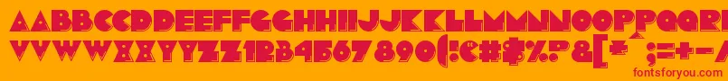 Pacmania Font – Red Fonts on Orange Background