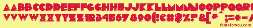 Pacmania Font – Red Fonts on Yellow Background