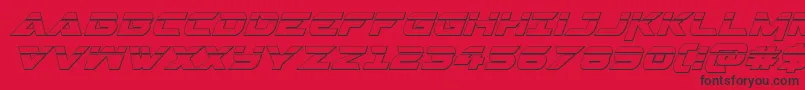 フォントGemina23Dlaserital – 赤い背景に黒い文字