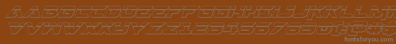 フォントGemina23Dlaserital – 茶色の背景に灰色の文字