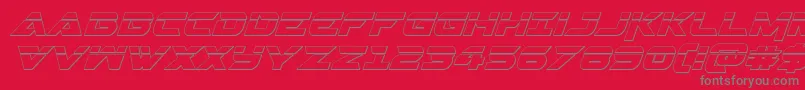 Fonte Gemina23Dlaserital – fontes cinzas em um fundo vermelho