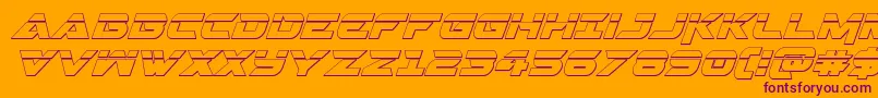 Gemina23Dlaserital-Schriftart – Violette Schriften auf orangefarbenem Hintergrund