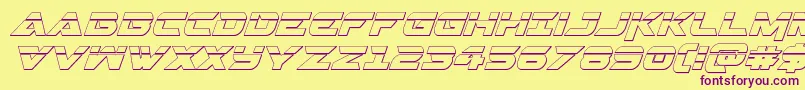 Gemina23Dlaserital Font – Purple Fonts on Yellow Background